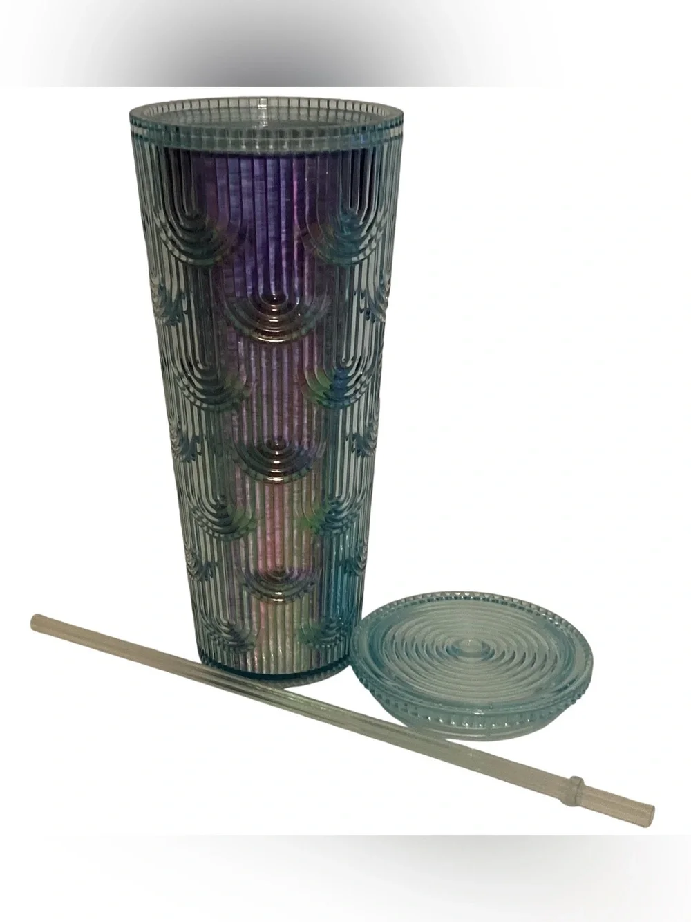 Starbucks Iridescent Mermaid 24 Oz Teal & Purple Venti Tumbler Cold Cup 2022